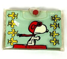 1960's Snoopy Peanuts Red Baron & Woodstock Card Holder Wallet Clear 1965 VTG picture