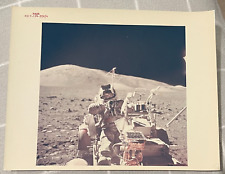 Apollo 17 Harrison Schmitt on Moon w/ rover Red Number Photo A Kodak Paper Nasa picture