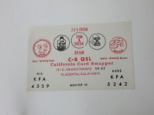 Vintage CB Radio QSL Postcard Card - KFA 4539 - Placentia, CA picture