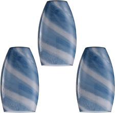 Grey Blue Oval Glass Lamp Shade 3 Pack picture