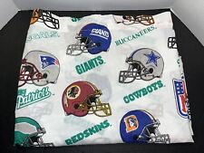 Vtg NFL 1993 Football Team Helmet AFC NFC Twin Flat Bed Sheet Bibb Co Redskins picture