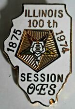 Vintage Masonic pin Illinois 100th Session OES 1875-1974  pre-owned picture