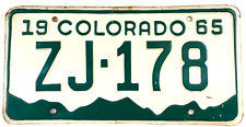 Vintage 1965 Colorado Auto License Plate ZJ-178 Man Cave Collector Wall Decor picture