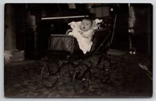 RPPC Salem IA Iowa Cute Baby In Carriage Thompson Family 1914 Photo Postcard U30 picture