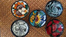 Set Of 5 Talavera Pottery Footed  Bowls 3.75