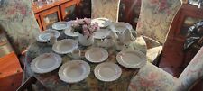 Franca Petroli Very Rare Italian 20 Piece China Set White with Pink Bow Trim picture