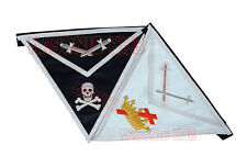 Knight Templar Reversible 100% Lambskin Apron Hand Embroidered on White + Black  picture