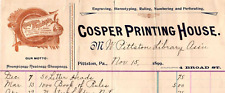 Vintage BILL HEAD*1899 COSPER PRINTING HOUSE*PITTSTON, PA*printer engraver *J6 picture