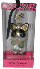 Betsey Johnson Bulldog Mouth Blown Glass Ornament Read  picture