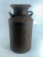 Antique Vintage Large Farmhouse Dairy Metal Milk Can With Lid Display Prop Paint picture