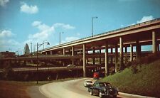 Los Angeles, California, CA, Freeway Stack, Old Cars, Vintage Postcard e1652 picture
