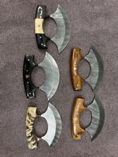 Lot of 5 Handmade ULU knife/Kitchen Knife/Damascus Blade/ BBQ Knife picture