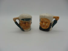 Vintage Toby Style Old Man Woman Seaman Face Mug Salt & Pepper Shakers Set Japan picture