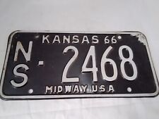 Vintage 1966 Kansas License Plate NS 2468 Collector Man Cave Garage Bar Decor picture