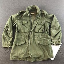 VTG 1955 US Military Coat Mens Small Long Sateen QM Shade 107 WRT NOTES #5199 picture