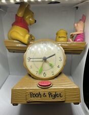 Vtg King America 0703 Disney Winnie the Pooh Piglet Animated Alarm Clock Seesaw picture