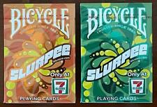 2 DECKS Bicycle 7-Eleven Slurpee orange-green 2021 Collectors Set playing cards picture