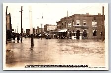 1908 RPPC Flood June 3rd Horse Drawn Wagon Downton Topeka Kansas Real Photo P285 picture