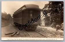 Real Photo U&D Train Wreck Where Trainman Killed Halcottsville NY RP RPPC H481 picture