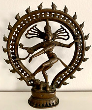 19th Century Shiva as Lord of Dance Nataraja Bronze With Flaming Halo Hindu 13