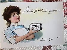 vintage advertising  postcard Smiths pride soap Victorian house maid picture