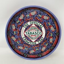 Tabasco Crawfish Metal Tray Mcllhenny Co Round Tray 13” Used picture