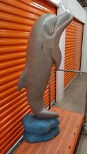 Wooden Oak Tree Dolphin Sculpture picture