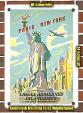 METAL SIGN - 1958 Paris-New York Irish Airlines Aer Lingus Aerlinte Eireann picture