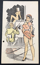 c1940s-50s Mt Pleasant Inn Reading PA Risque Painting Model Comic Ad Trade Card picture