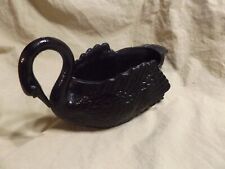Vintage Antique Black Amythyst Swan Planter Nut Candy Dish Unsigned picture