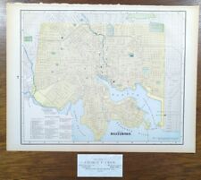 Vintage 1895 BALTIMORE MARYLAND Map 14