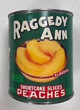 1940s Raggedy Ann Shortcake Slices Peaches Tin Can 30oz  - SR326 picture