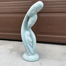 Vintage Pottery Ceramic Statue Family New Baby Blue Post Modern 20.5” picture