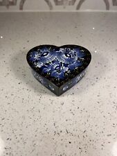 Ukrainian Hand Painted Heart Shaped Jewelry Box. Trinket Box. Wooden. Lacquered. picture