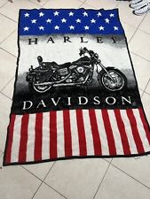 Harley Davidson Blanket Biederlack of America Wall Hanger Fleece Throw 71x52 USA picture