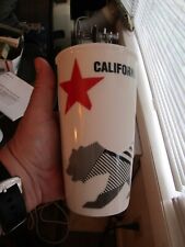 2015 STARBUCKS CALIFORNIA BEAR STAR FLAG CERAMIC TRAVEL TUMBLER CUP MUG w/LID picture
