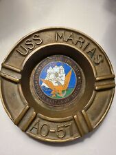 USS MARIAS AO-57 Brass Ashtray - 30% to Navy Charity - Offers Accepted picture
