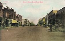Main Street Scene Frankfort Kansas KS Man in Buggy 1910 Postcard picture