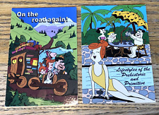 Lot of 2 Flintstones 4x6 Postcards- 1987 Unposted - On Road Again, Lifestyles picture