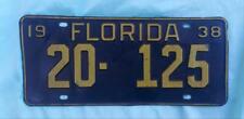 1938 St. Augustine,Florida LICENSE PLATE St. Johns County picture