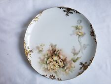 J.P.L. France White Plate with Yellow Flowers & Gold Along the Edge #OSSH picture