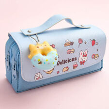Double Layer Pencil Pouch With Zipper For School Accessories Sky Blue Color picture