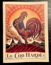 Le Coq Hardi Vintage Menu French Restaurant In Bougival Artwork By Guy Arnoux picture