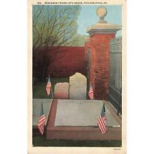 Benjamin Franklin Grave Philadelphia Pa. Postcard 2R4-491 picture