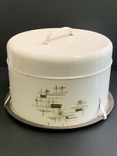 Vintage Tin Cake Carrier MCM Atomic  picture