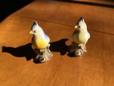 Lot 2 Vintage Porcelain Bird Figurine Enesco Tilso Japan Giftcraft Bluejay picture
