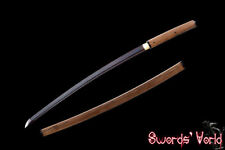 classic simple rosewood Shirasaya sword blue folded steel blade ox horn fittings picture