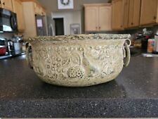 Vintage Bronze Grapevine Basin With Handles 8 In L by 10 In W. picture