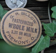 G.R. Billow Fremont, Ohio milk bottle cap dairy top lid Sandusky County OH O gem picture