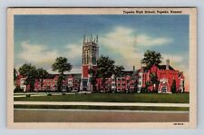 Topeka KS-Kansas, Topeka High School, Antique, Vintage c1948 Souvenir Postcard picture